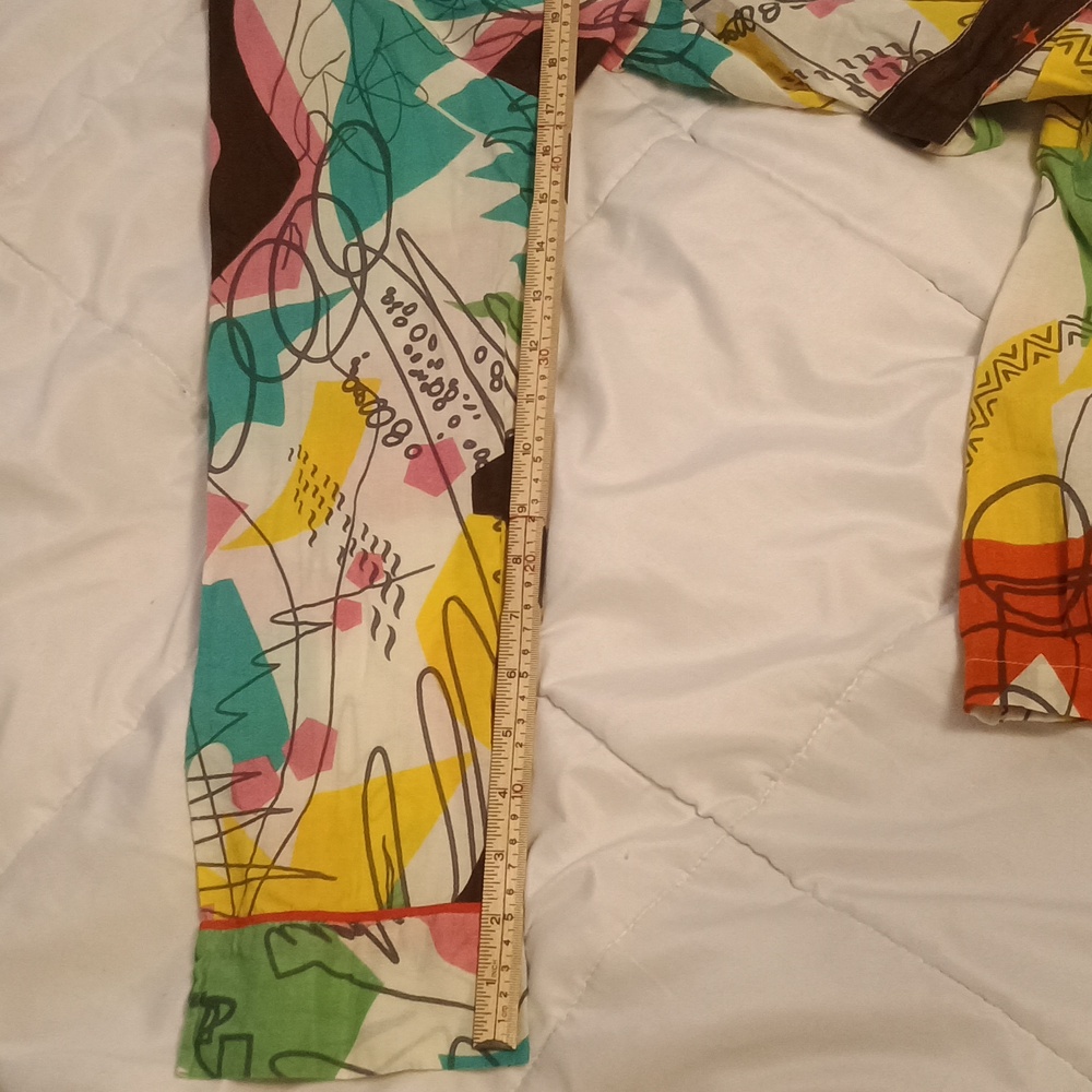 Colorful Vivante Lightweight 100% Cotton Robe - S/M - Maximalist Abstract Design - Picture 8 of 10